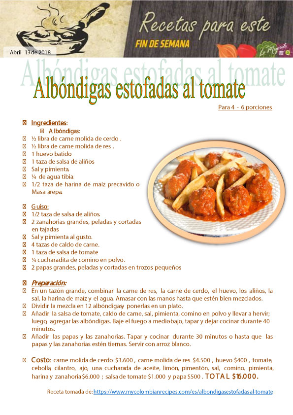 Albóndigas estofadas al tomate