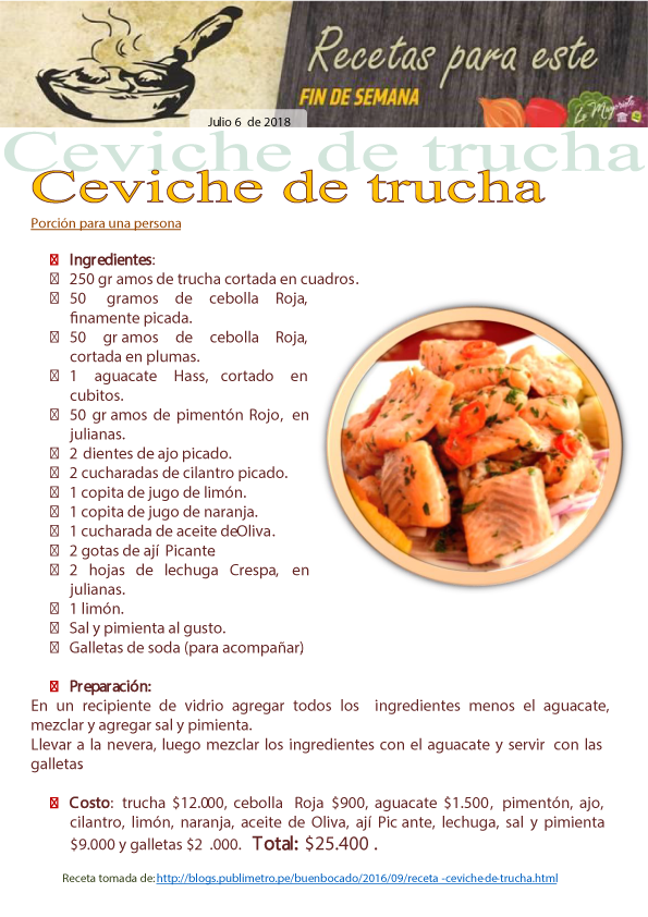 Ceviche de trucha 