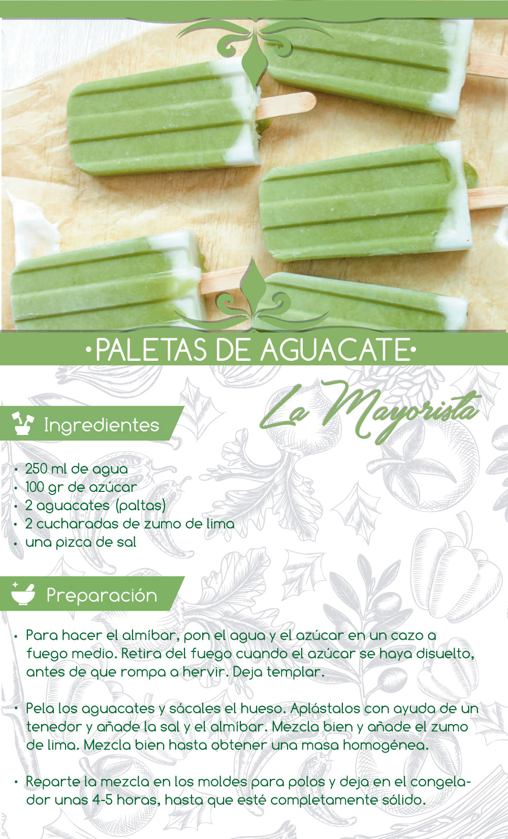  Paletas de aguacate