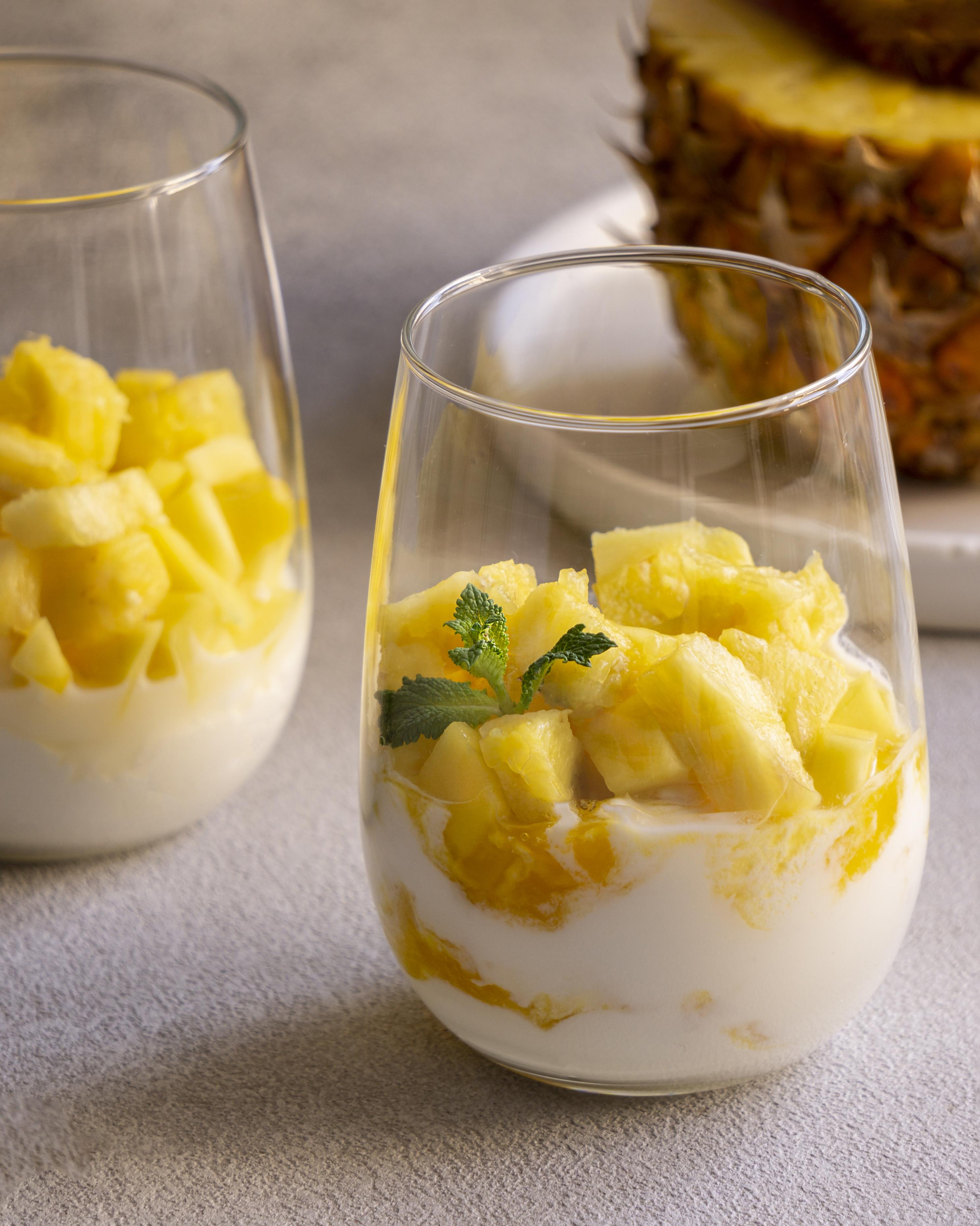 Mousse de piña con yogur