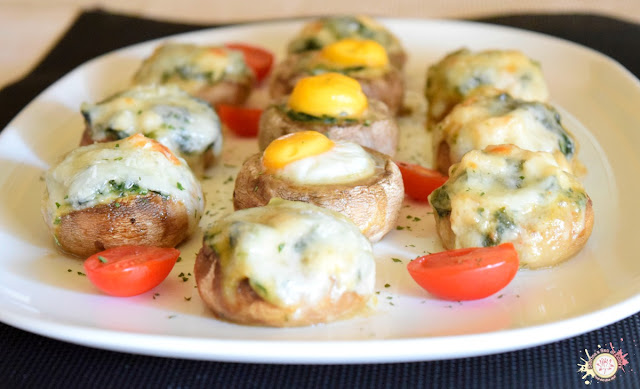 Champiñones Gratinados Rellenos De Espinacas Champiñones Gratinados Rellenos De Espinacas