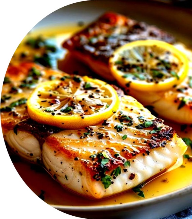 Pescado en salsa de naranja y cilantro