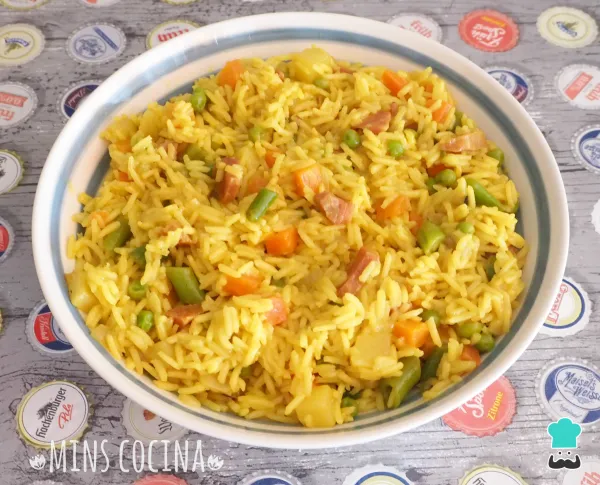 Arroz con verduras y jamón serrano Arroz con verduras y jamón serrano