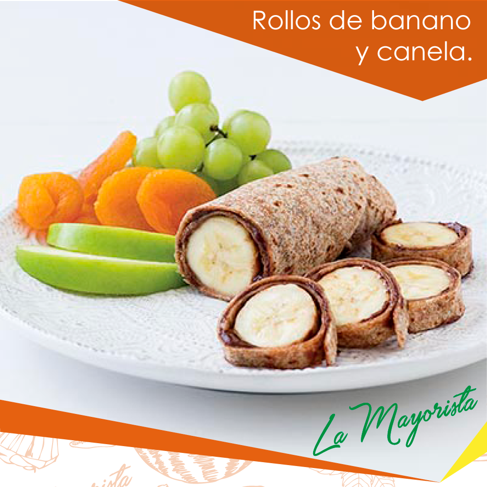 Rollos de banano y canela